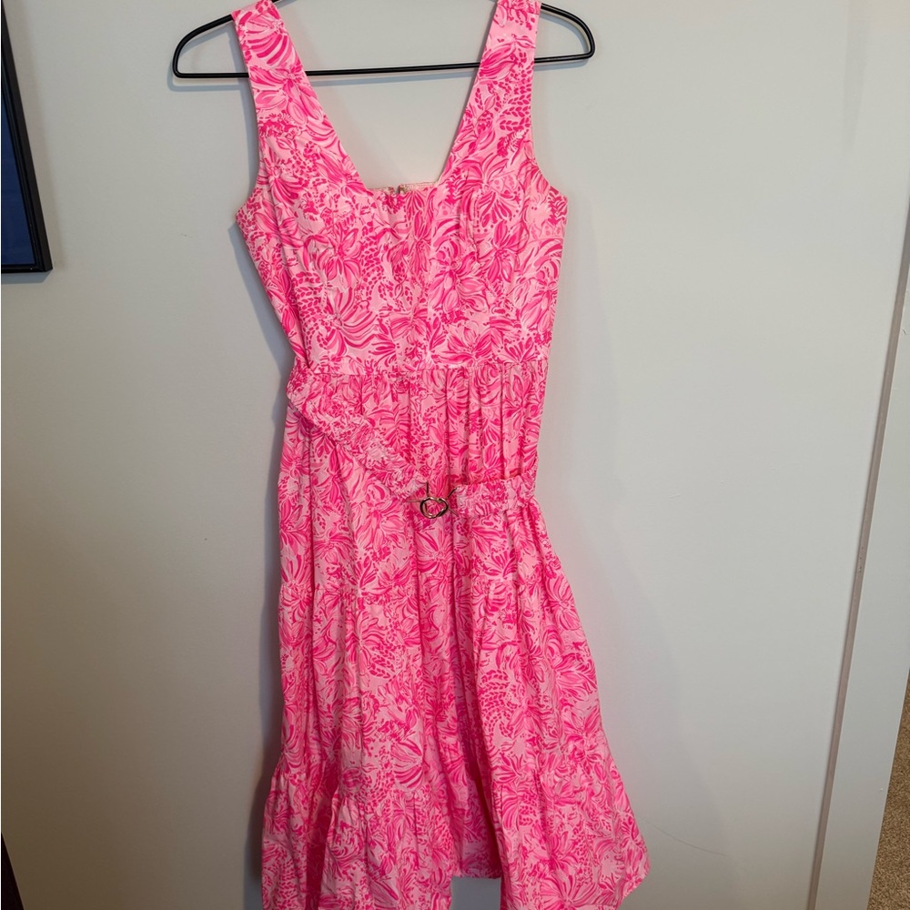 Lilly Pulitzer Pink Floral Midi Dress